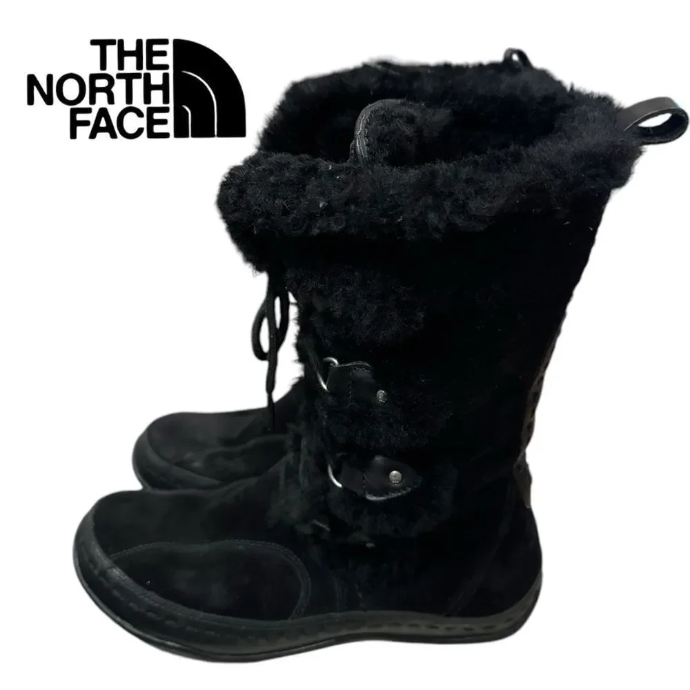 The North Face 620179 Abby III Insulated Black Suede Leather Winter Boots 7